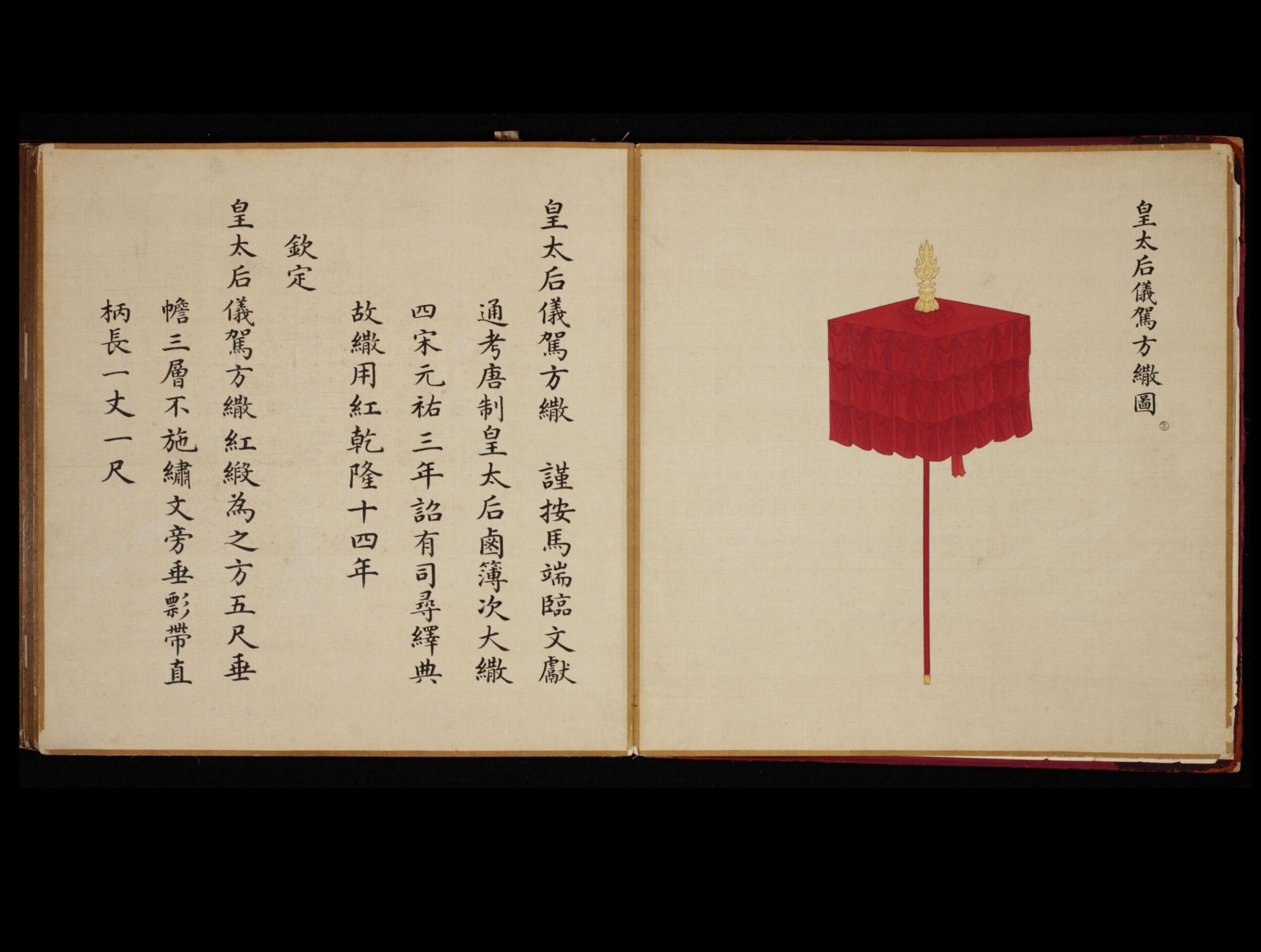 The Empress’s Square Umbrella to Accompany the Chariot of Ceremony, Leng Jian, 1736-1795