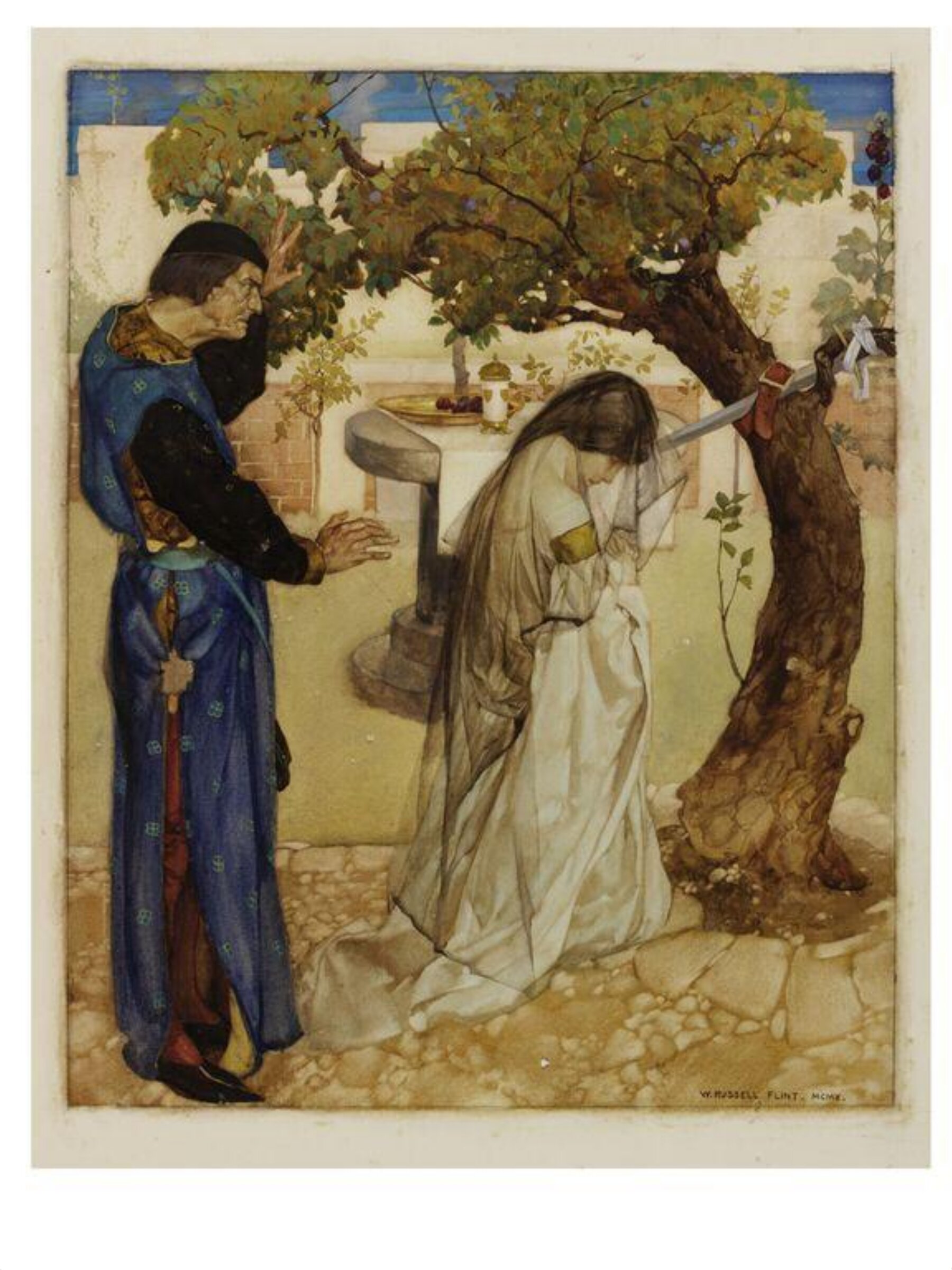 Illustration to 'Le Morte d'Arthur', book 9, chapter 20, W. Russell Flint, 1911
