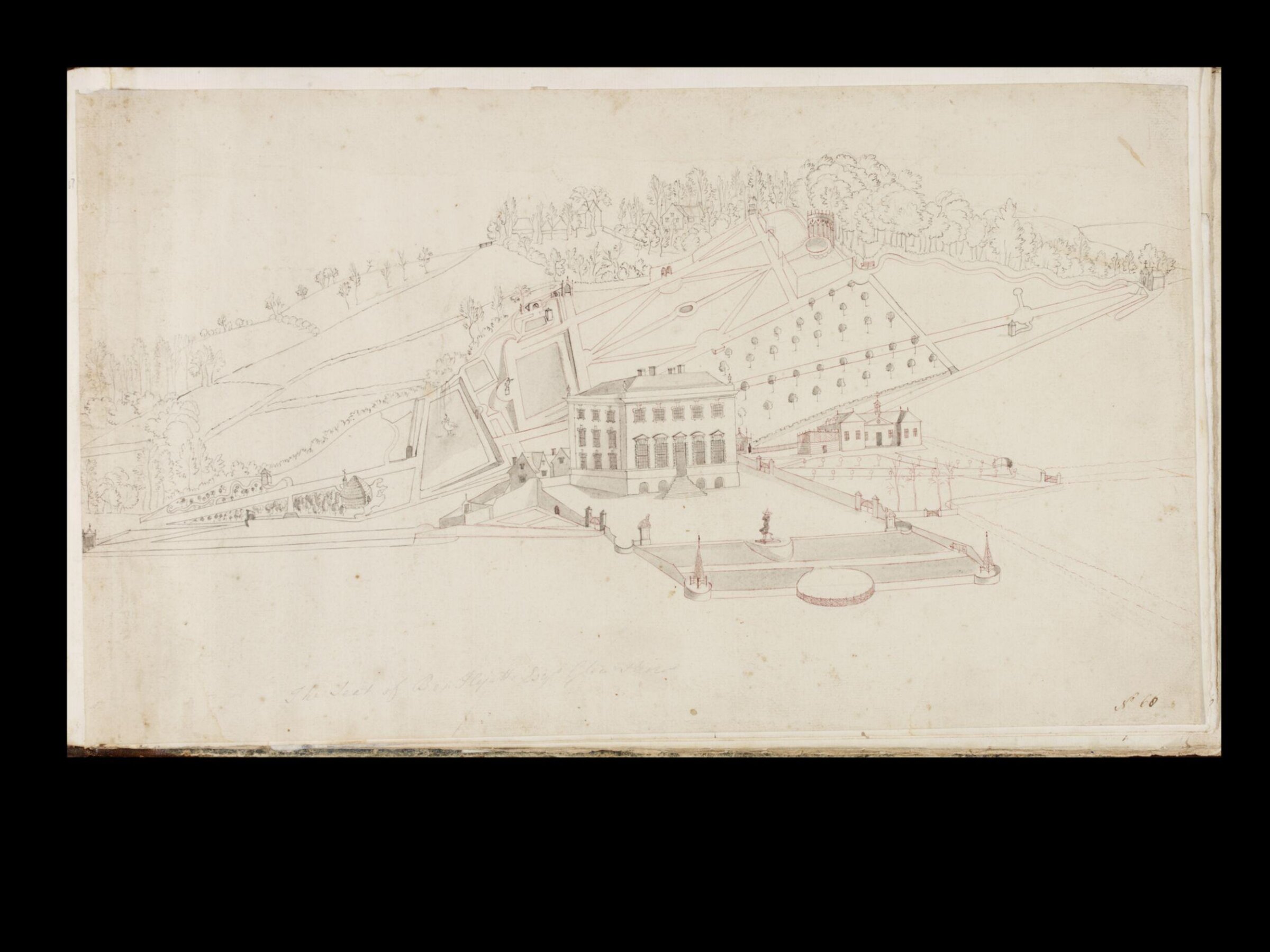 View of Painswick House and Gardens, Gloucestershire, Thomas Robins, 1748