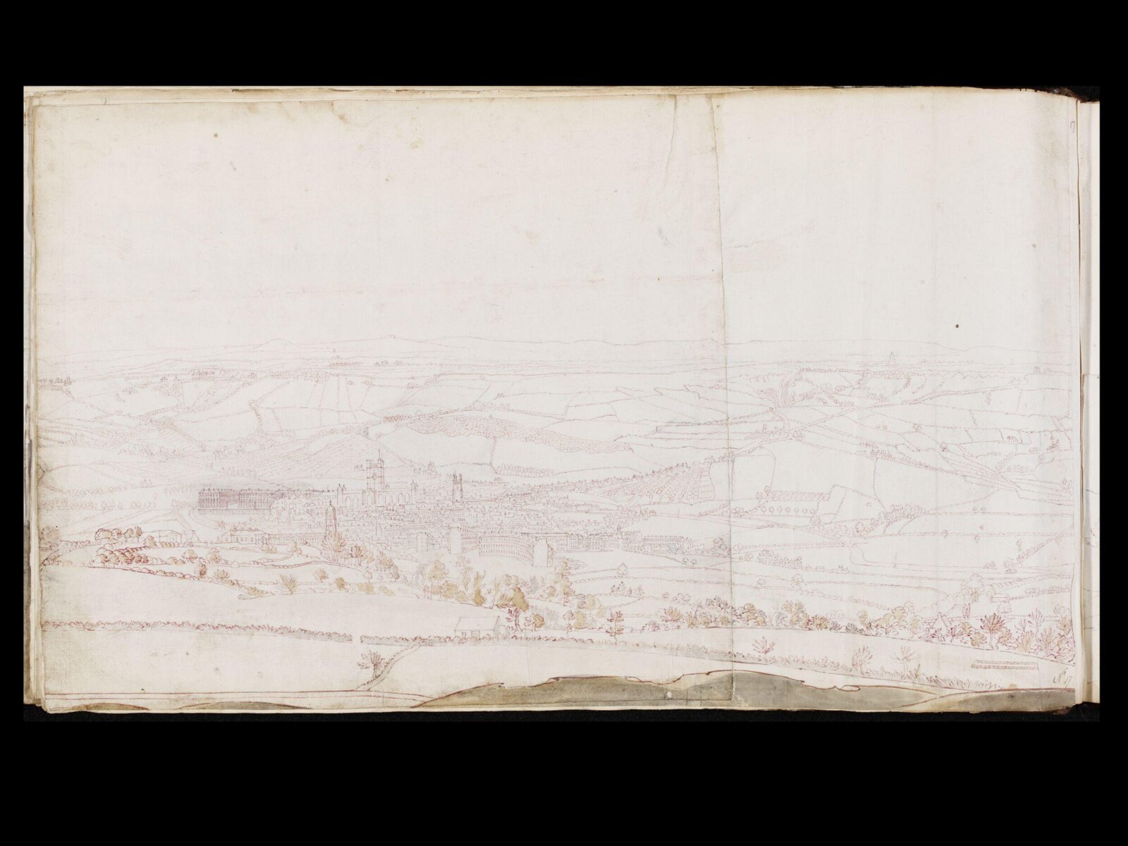 Drawing, thomas robins, 18th century