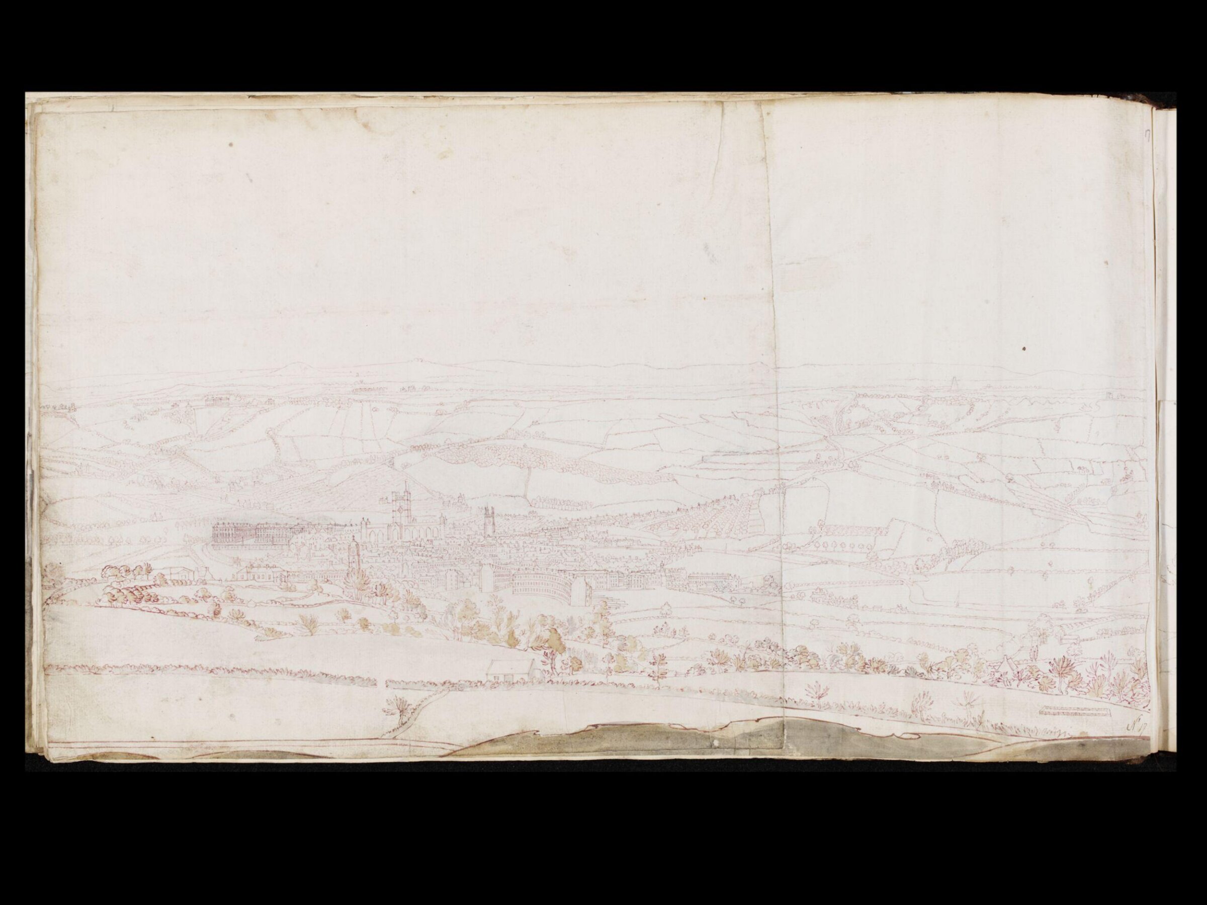Drawing, thomas robins, 18th century