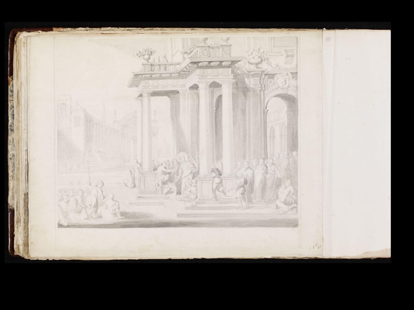 Drawing, thomas robins, 18th century