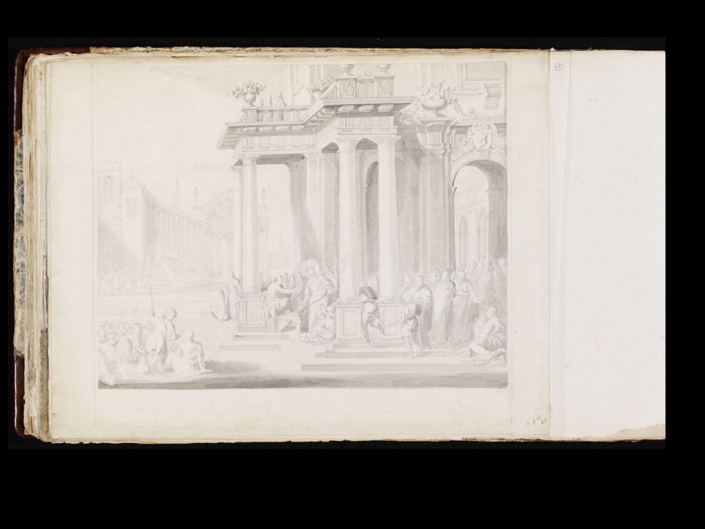 Drawing, thomas robins, 18th century
