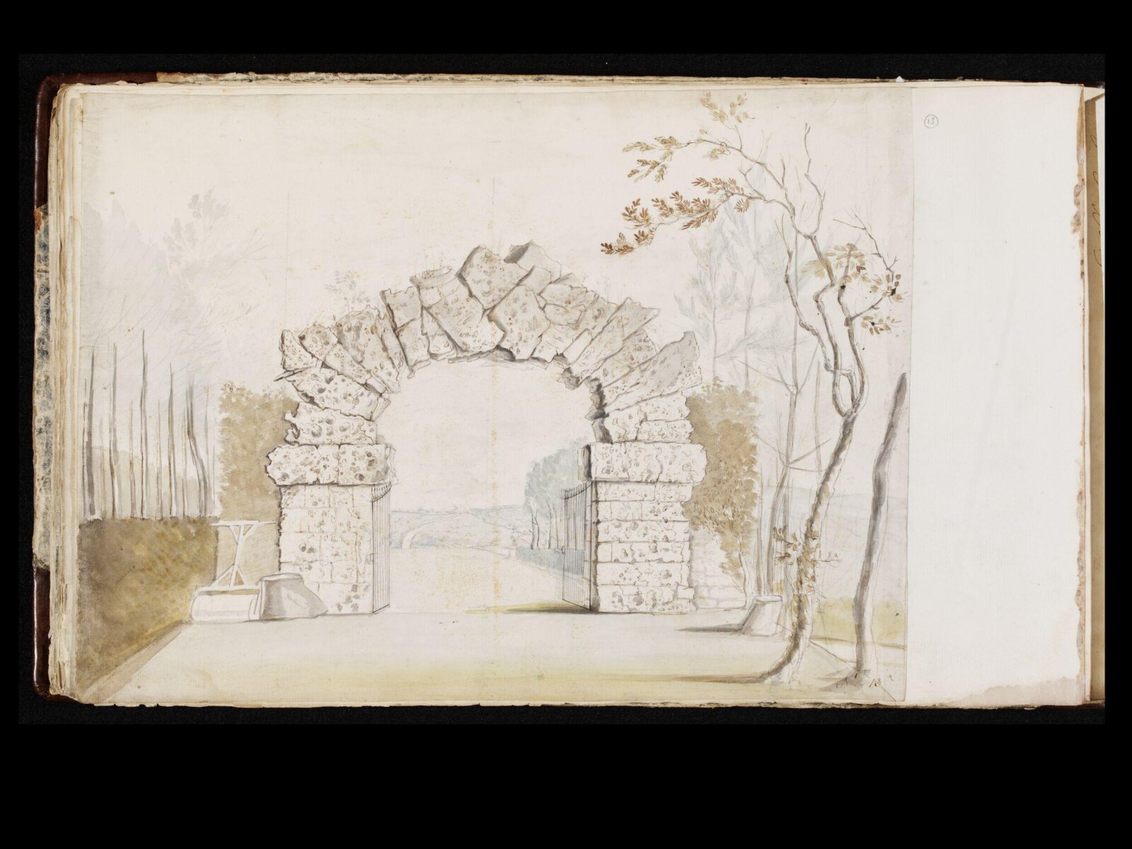 Drawing, thomas robins, 18th century