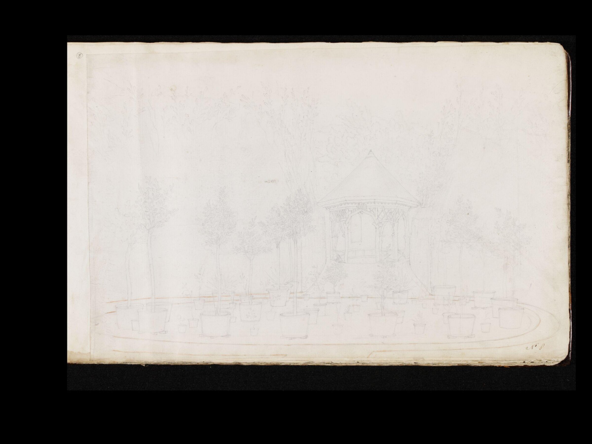 Drawing, thomas robins, 18th century