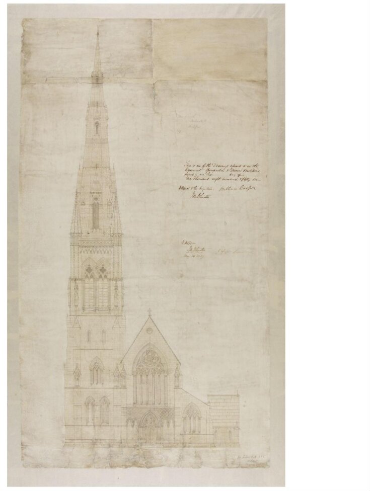 Design for west elevation for the church of All Souls, Haley Hill, Halifax top image