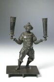 Silver-plated brass candle holder representing Charlie Keith (1836-1895) thumbnail 2