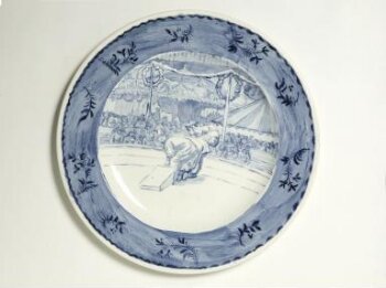 Wedgwood circus plate decorated by Thérèse Lessore