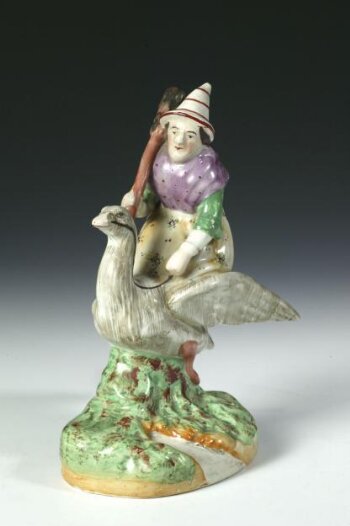 Mother Goose on goose-back