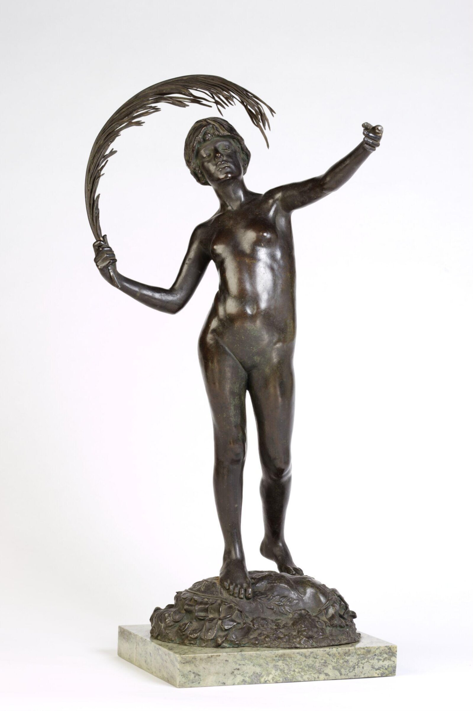 Female nude, bird and palm frond, Edward Onslow Ford, 19th century