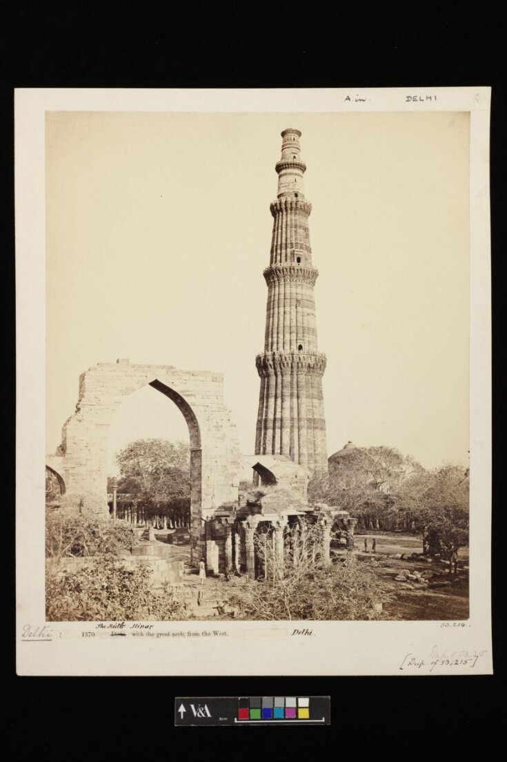 The Kutb Minar with the great arch, from the West, Delhi top image