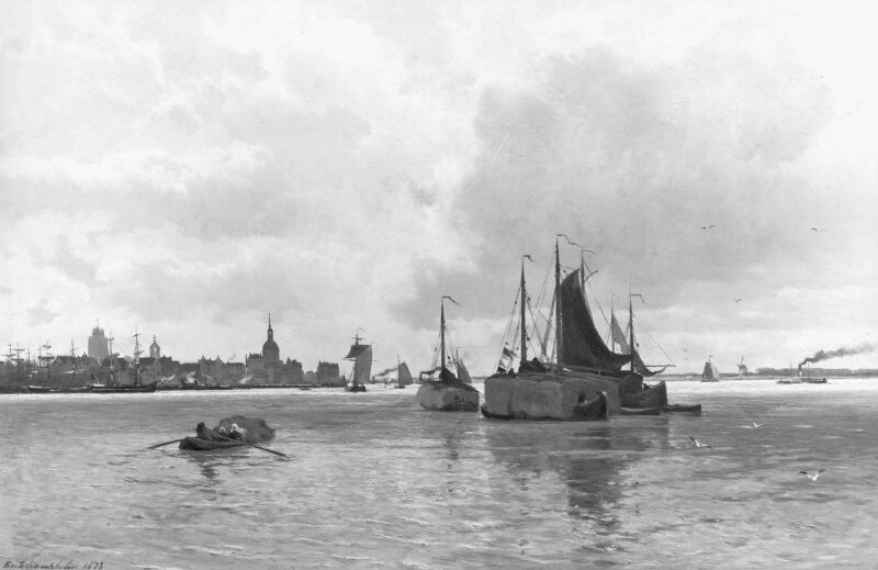 Dordrecht, with shipping on the Meuse