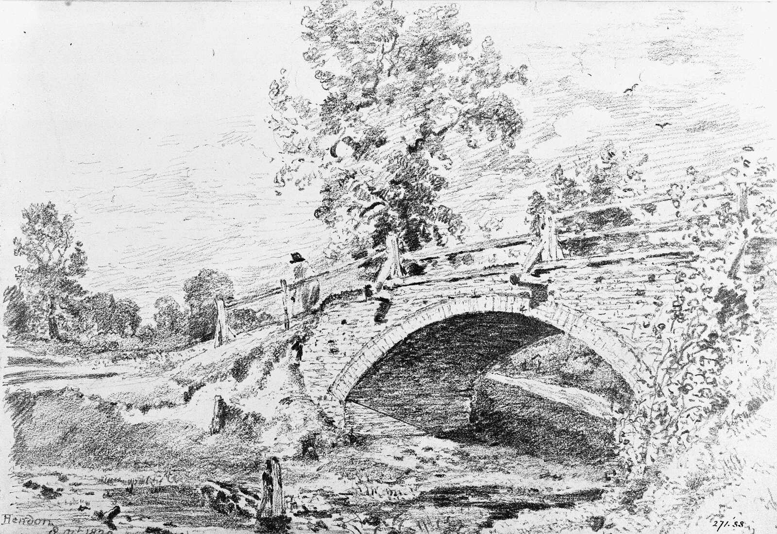 Bridge at Hendon, Constable, 1820, October 8