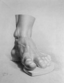 Study of a plaster cast of the foot of the Farnese Hercules thumbnail 1
