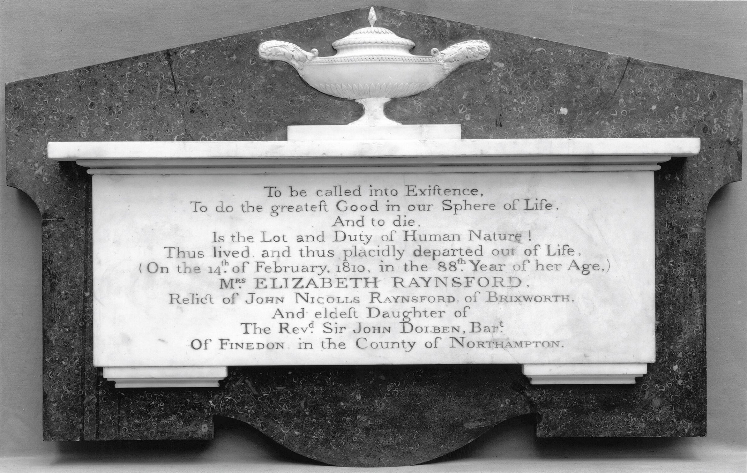 Memorial to Elizabeth Raynsford, John Bacon the Younger, 1810