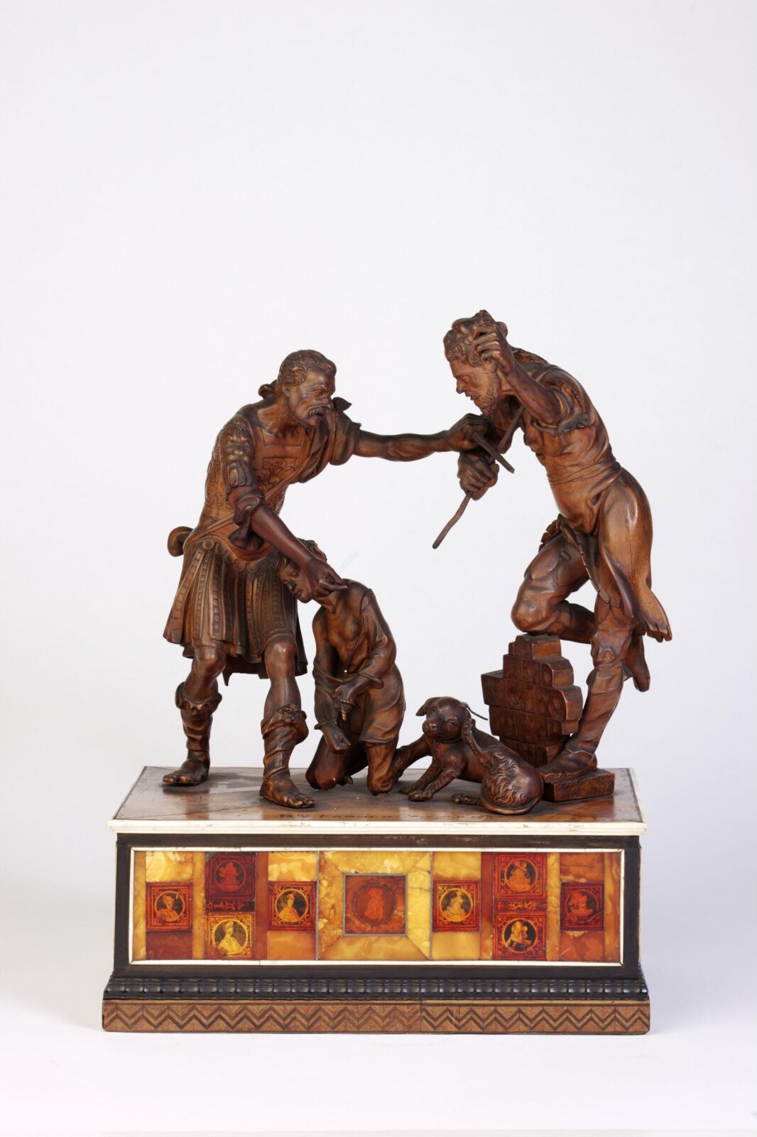 Two Men Fighting with a Boy and a Dog, 19th century