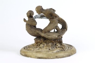 Kneeling figure on the back of a mermaid, Alfred Gilbert, ca. 1892