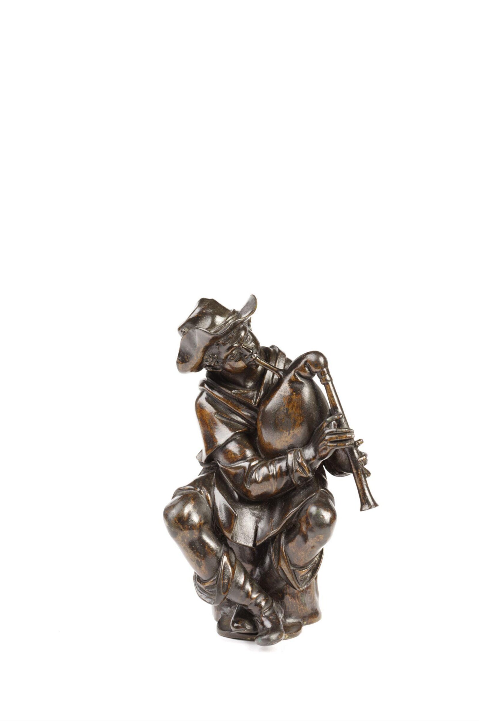 Seated boy playing the bagpipes, after Giambologna, 1590-1610
