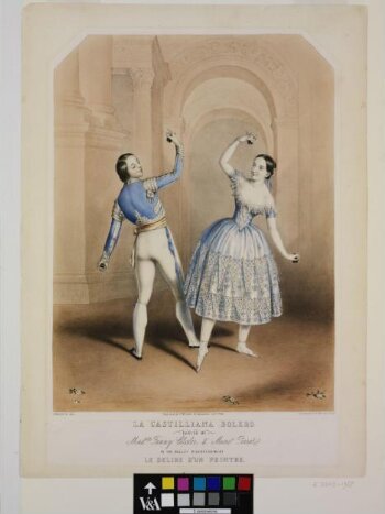 La Castilliana Bolero / Danced by / Madelle Fanny Elssler, & Monsr Perrot. / in the ballet divertissement / Le Delire d'un peintre