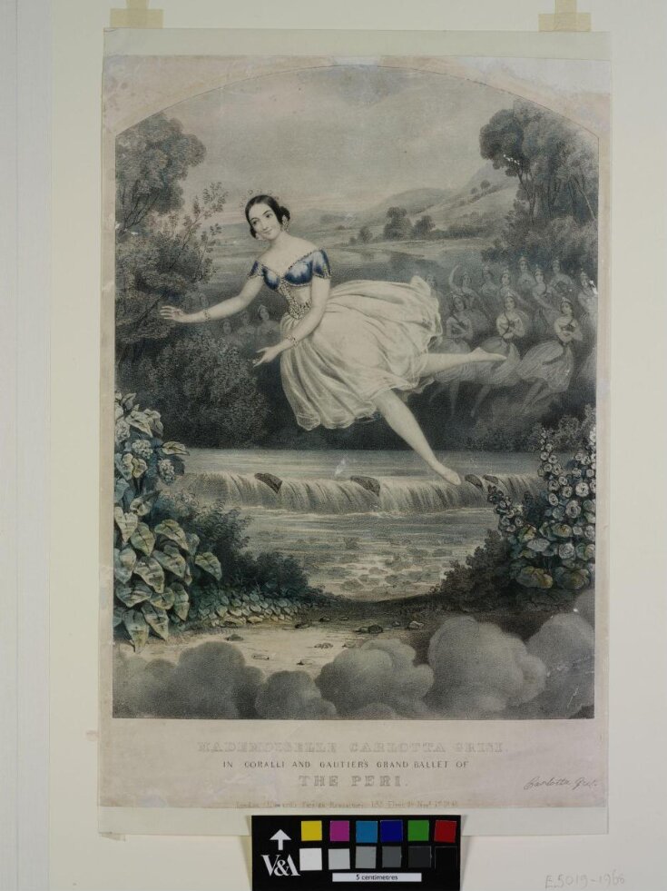 Mademoiselle Carlotta Grisi, / in Coralli and Gautier's Grand Ballet of / The Peri / Carlotta Grisi (facsimile signature) image