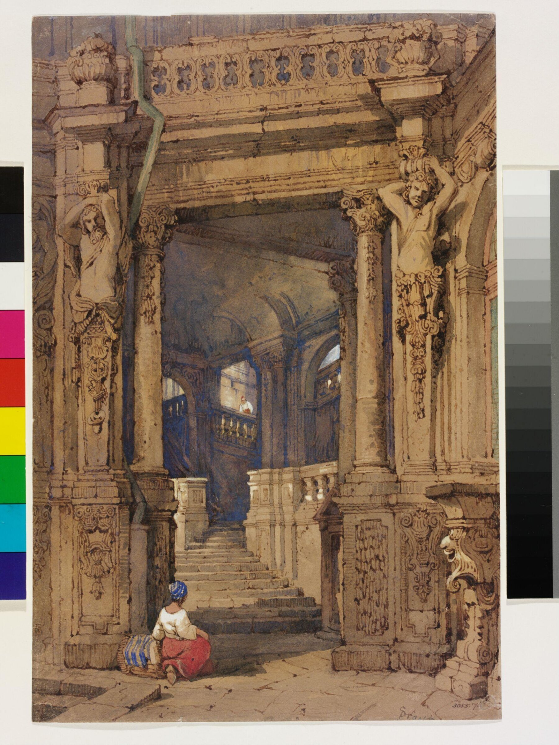 Entrance to the Zwinger, Dresden, Prout, ca. 1800-1852
