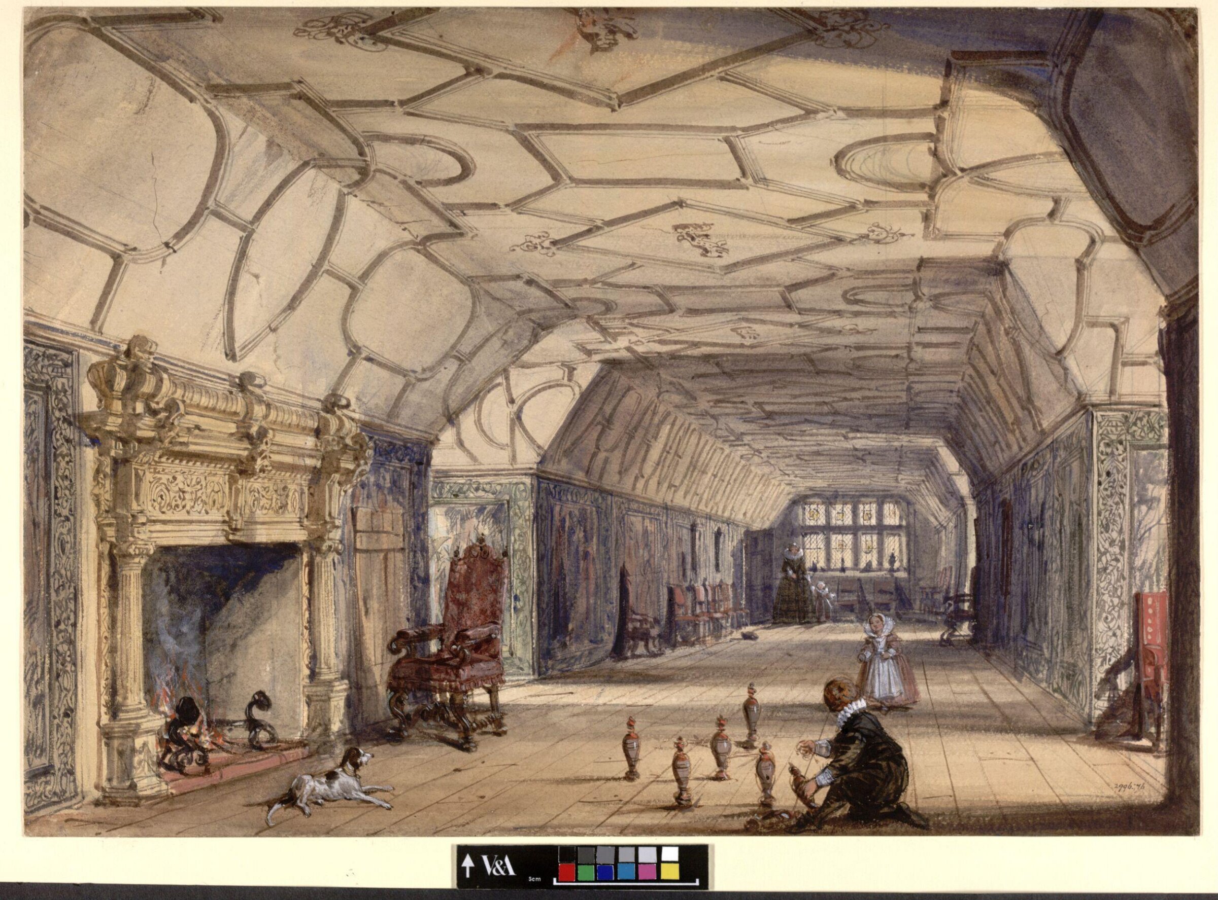 The gallery at Knole House, near Sevenoaks, Joseph Nash, ca. 1830-1878