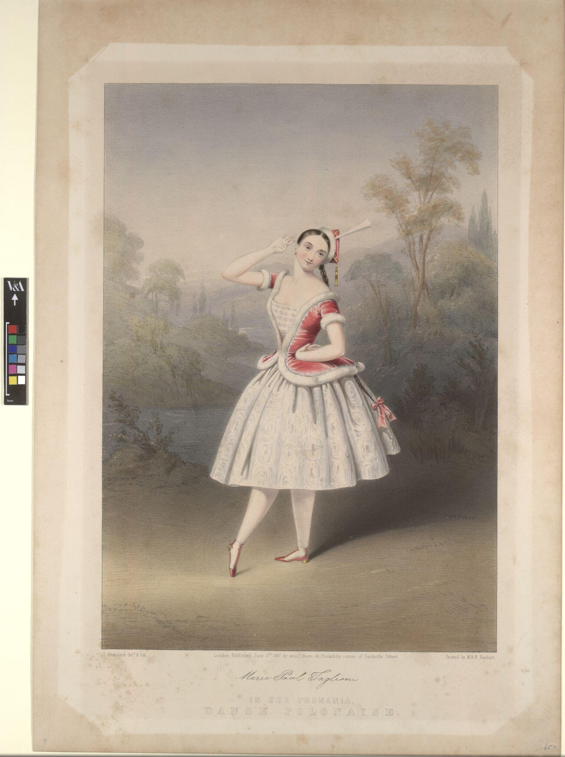 Marie Paul Taglioni (facsimile signature) / IN THE POSNANIA, / DANSE POLONAISE. by Brandard, John