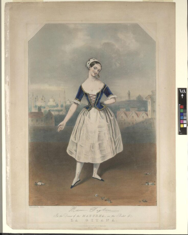 Marie Taglioni (facsimile signature) / In the Dance of the Mazurka, in the Ballet of / La Gitana. image