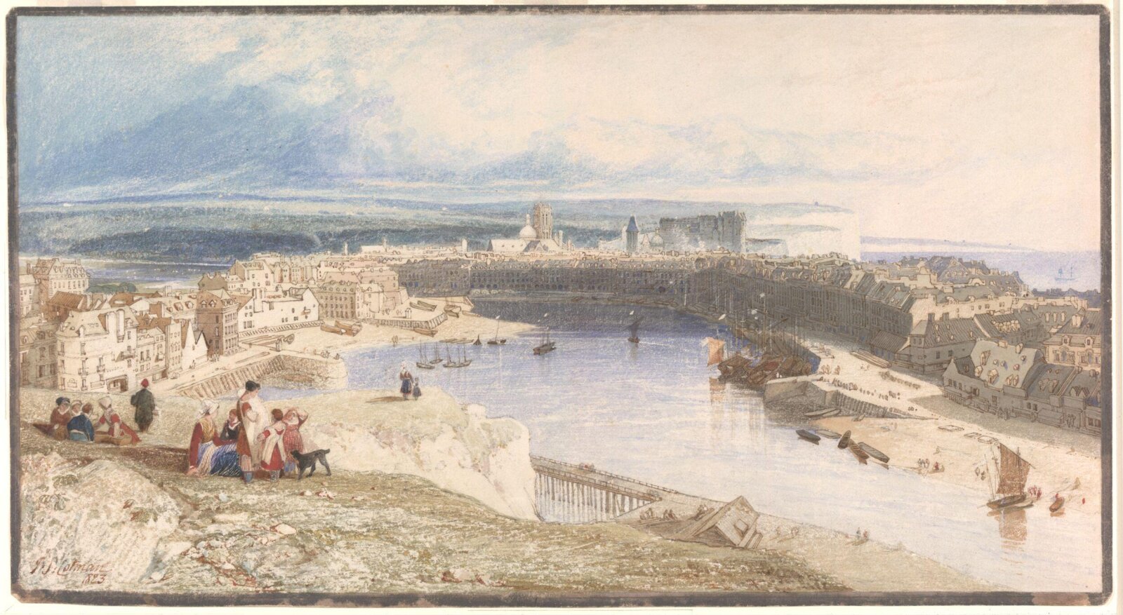 Dieppe Harbour, John Sell Cotman, 1823