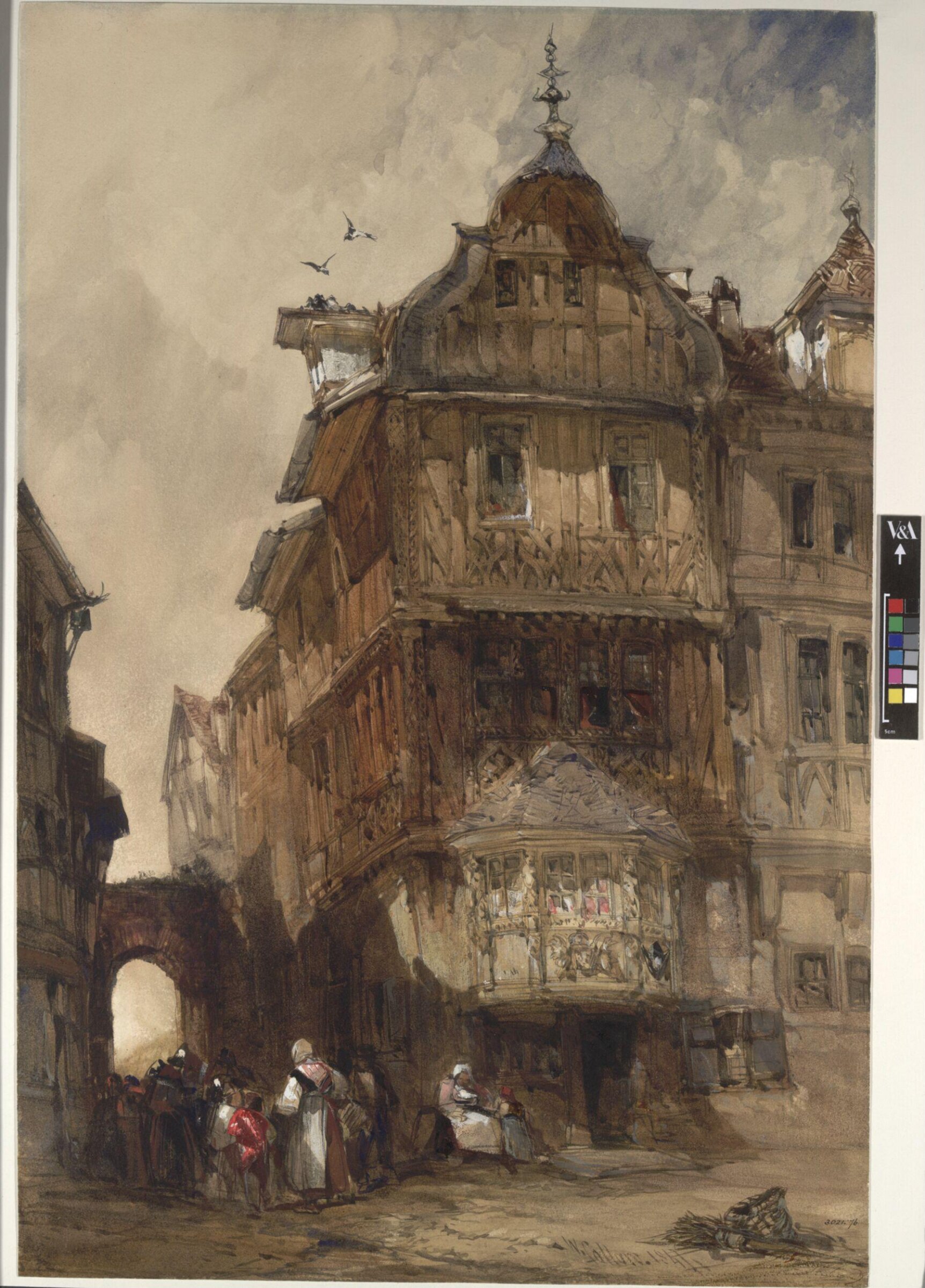 Old Houses, Berncastel, on the Moselle, Callow, 1847