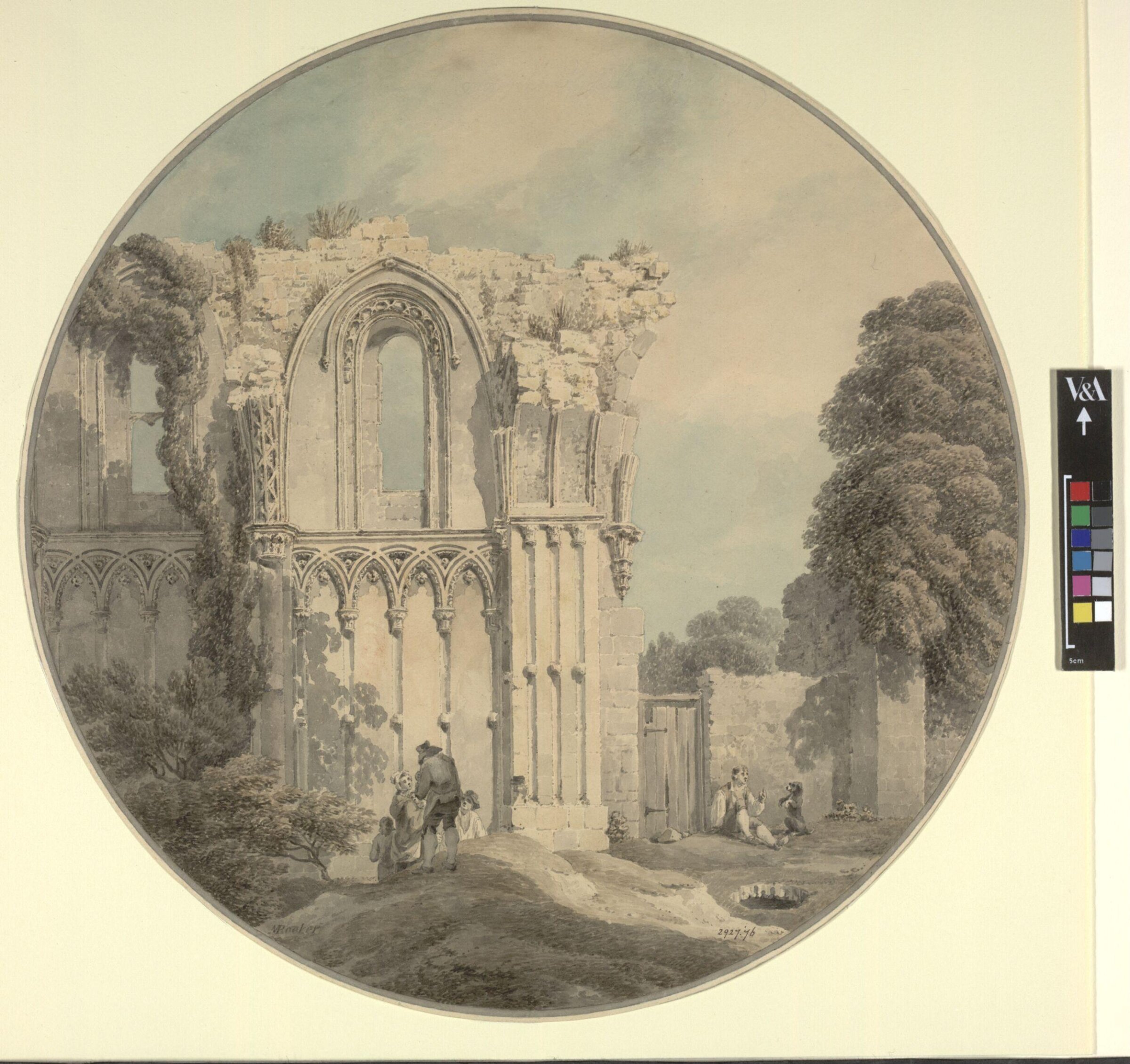 Part of the North Wall of St Joseph's Chapel, Glastonbury Abbey, Somerset, Rooker, ca. 1760-1801
