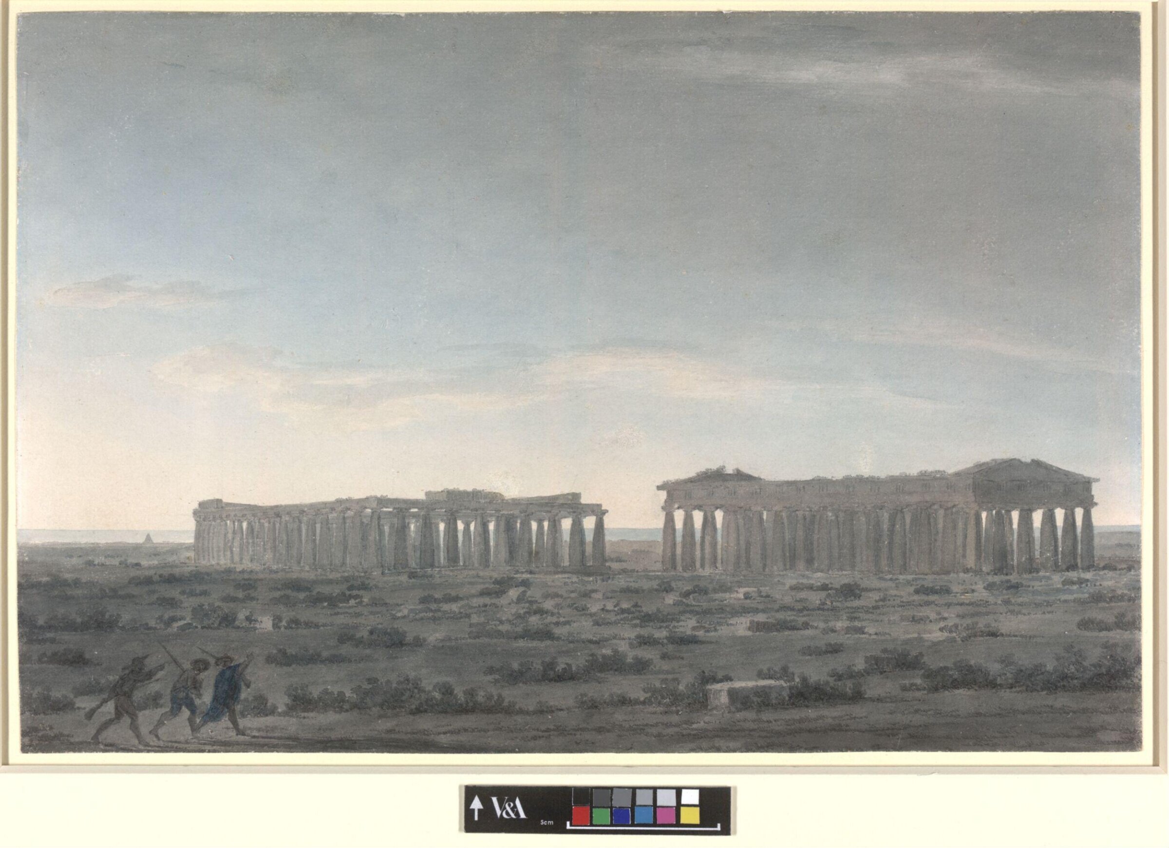 The Two Great Temples at Paestum, Cozens, ca. 1782