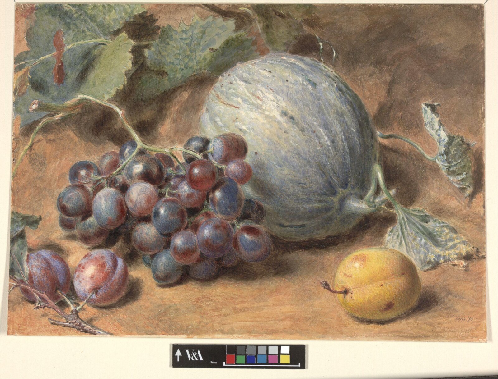 Grapes, a Melon and Plums, Henry Hunt, ок. 1815–1864