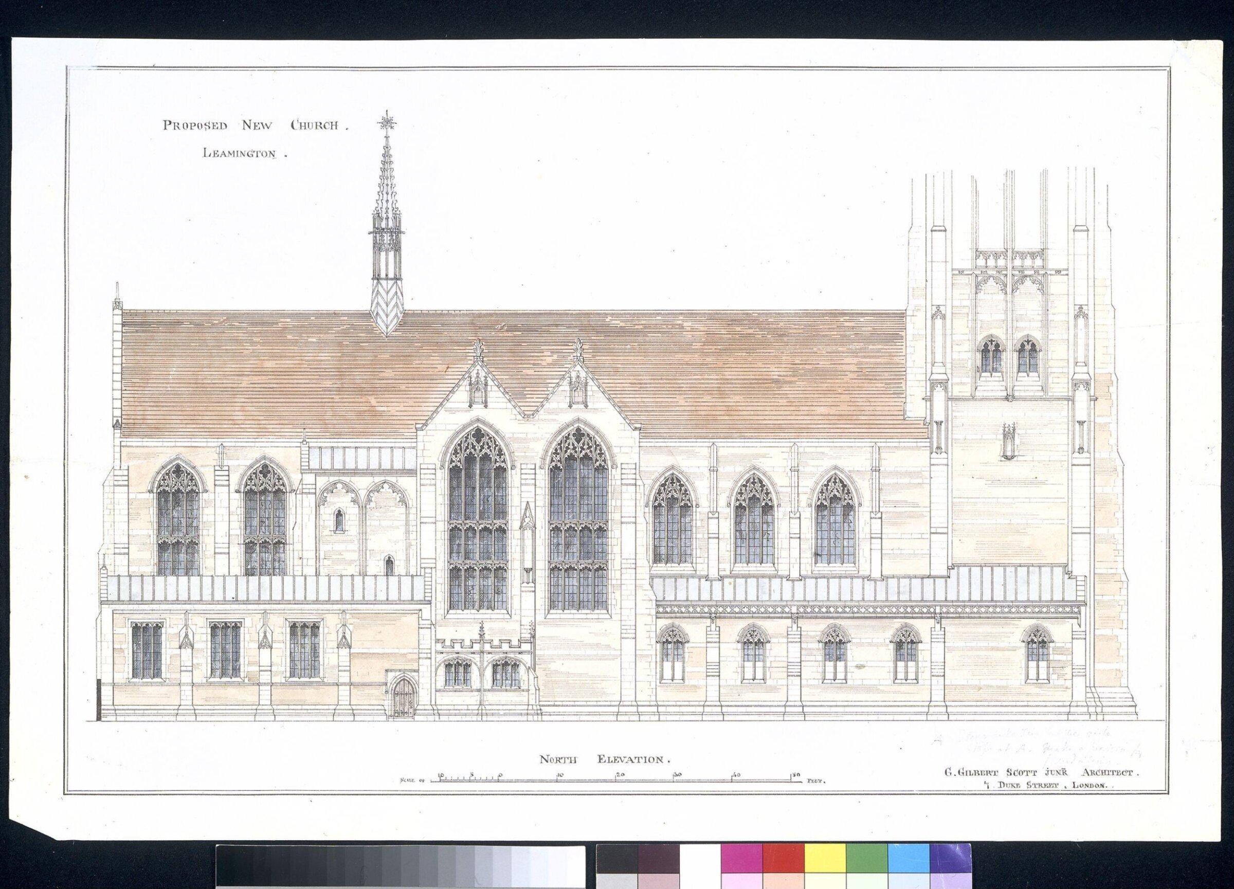 Proposed New Church, Leamington, George Gilbert Scott, about 1879