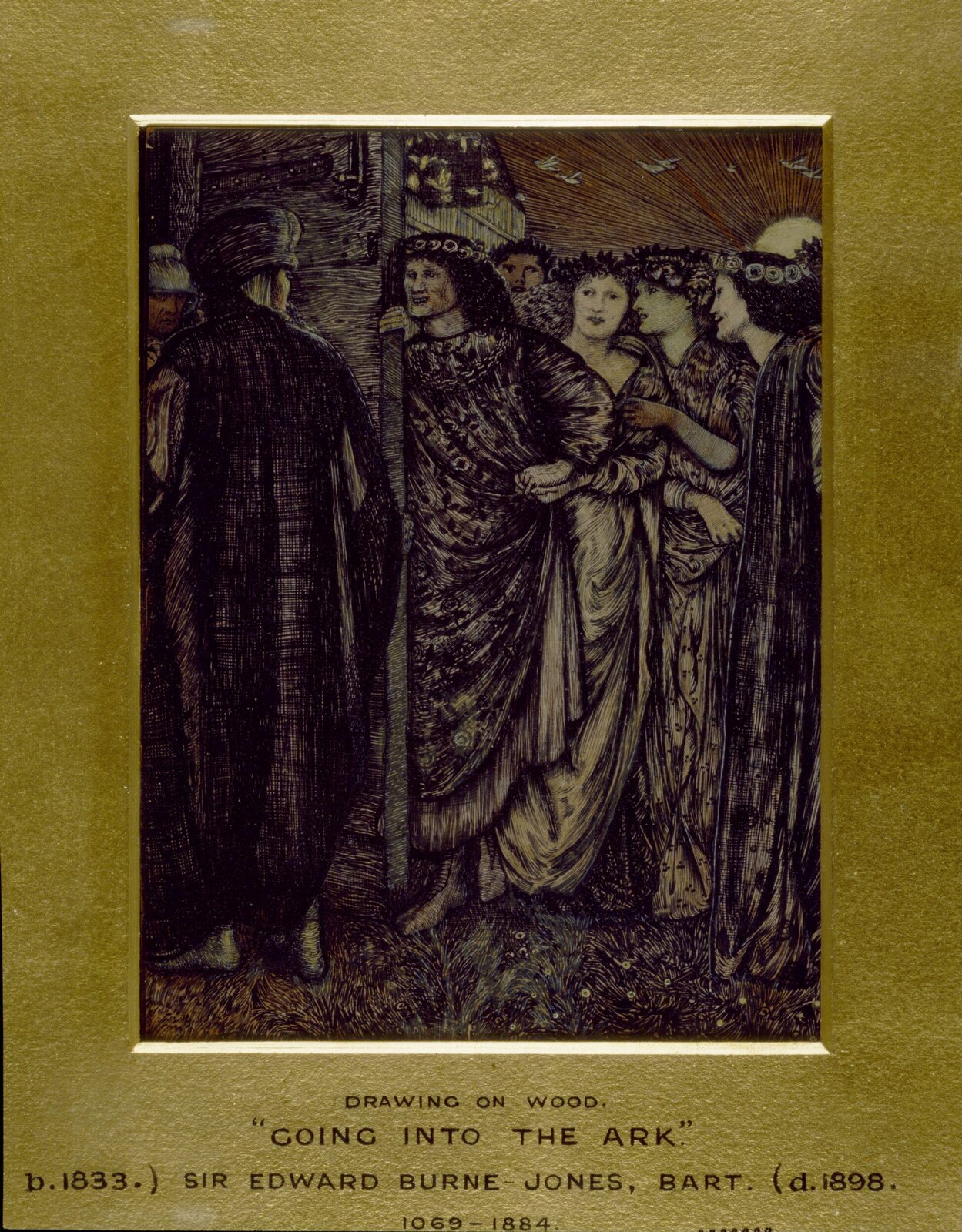 Going into the ark, Edward Coley Burne-Jones, 1863