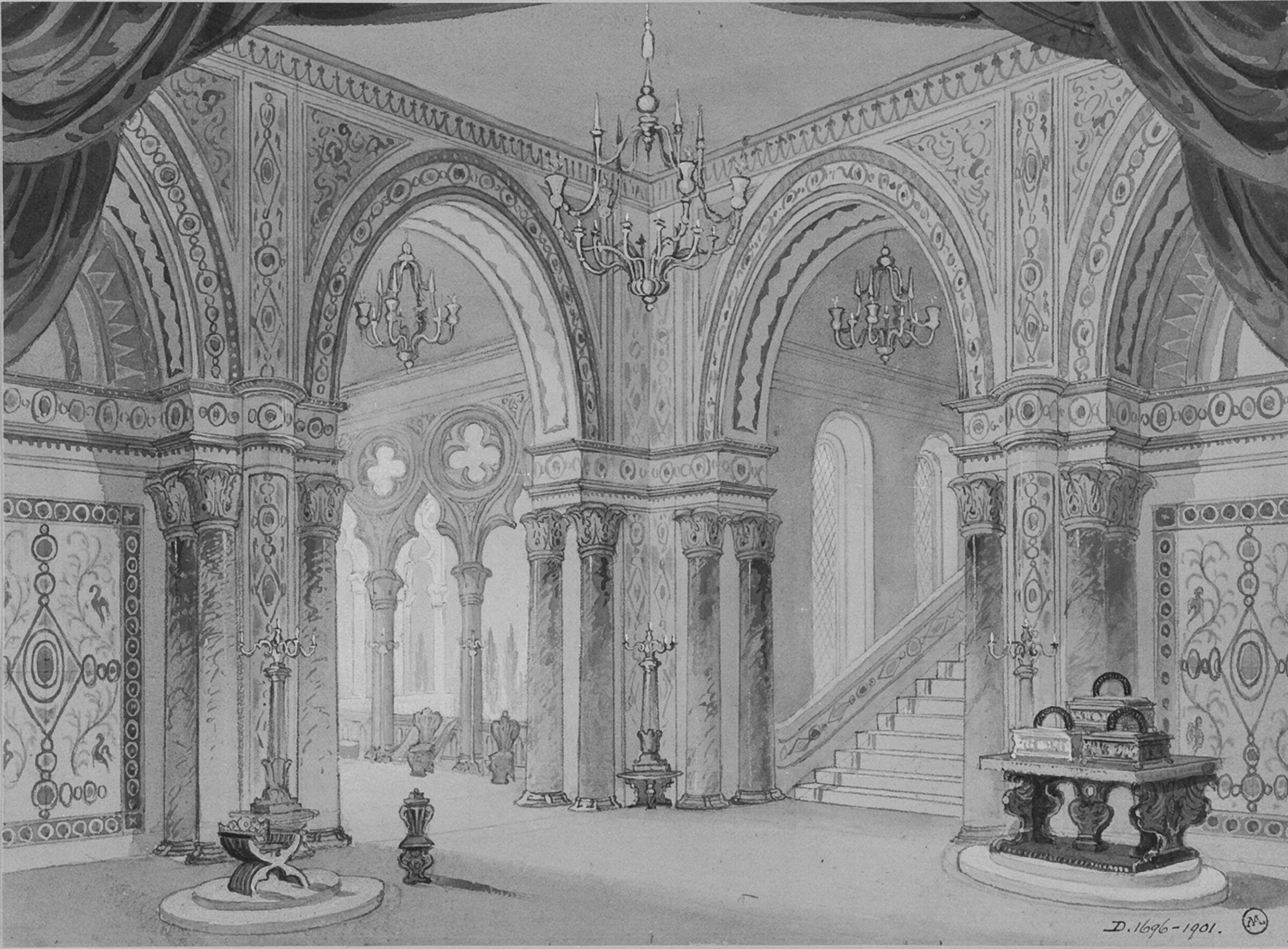 design for The Merchant of Venice, J. Days, 1852-1858