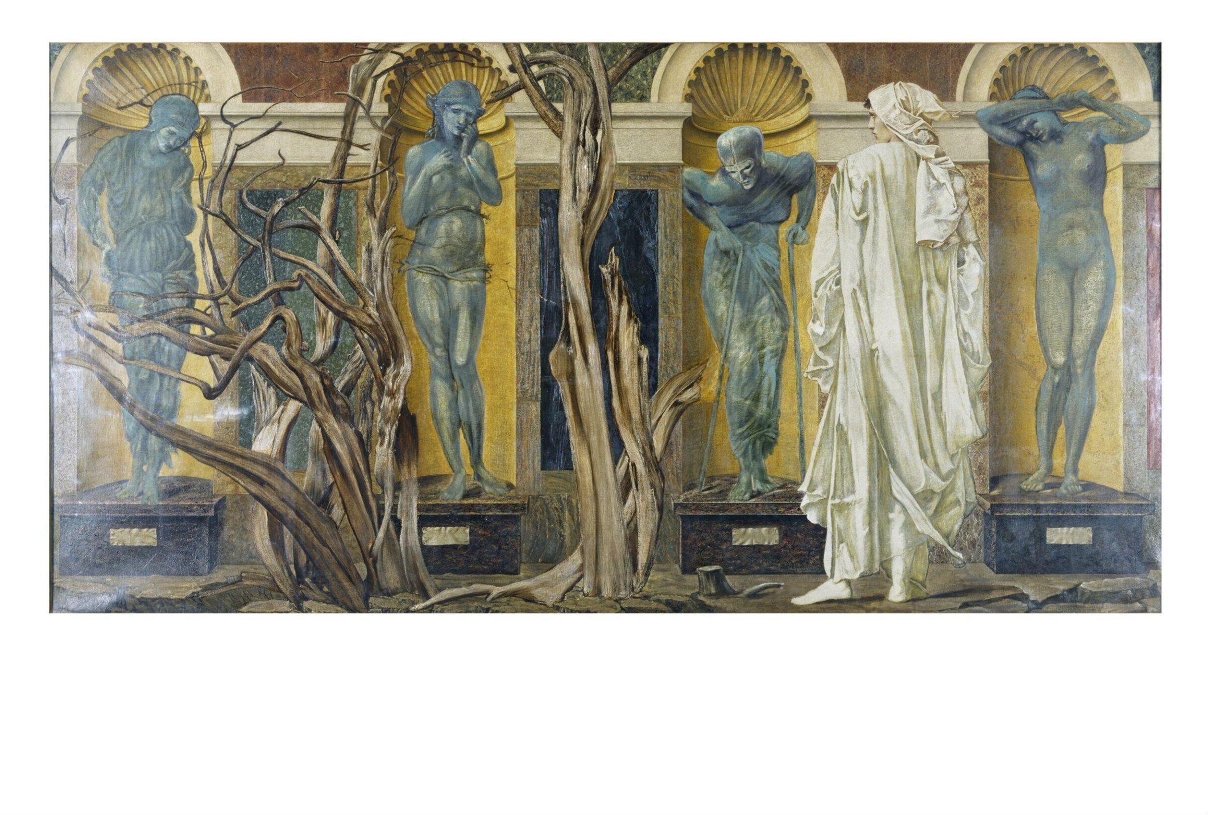 The Pilgrim Outside the Garden of Idleness (Scene from Roman de la Rose), Edward Coley Burne-Jones, ca. 1893-1898