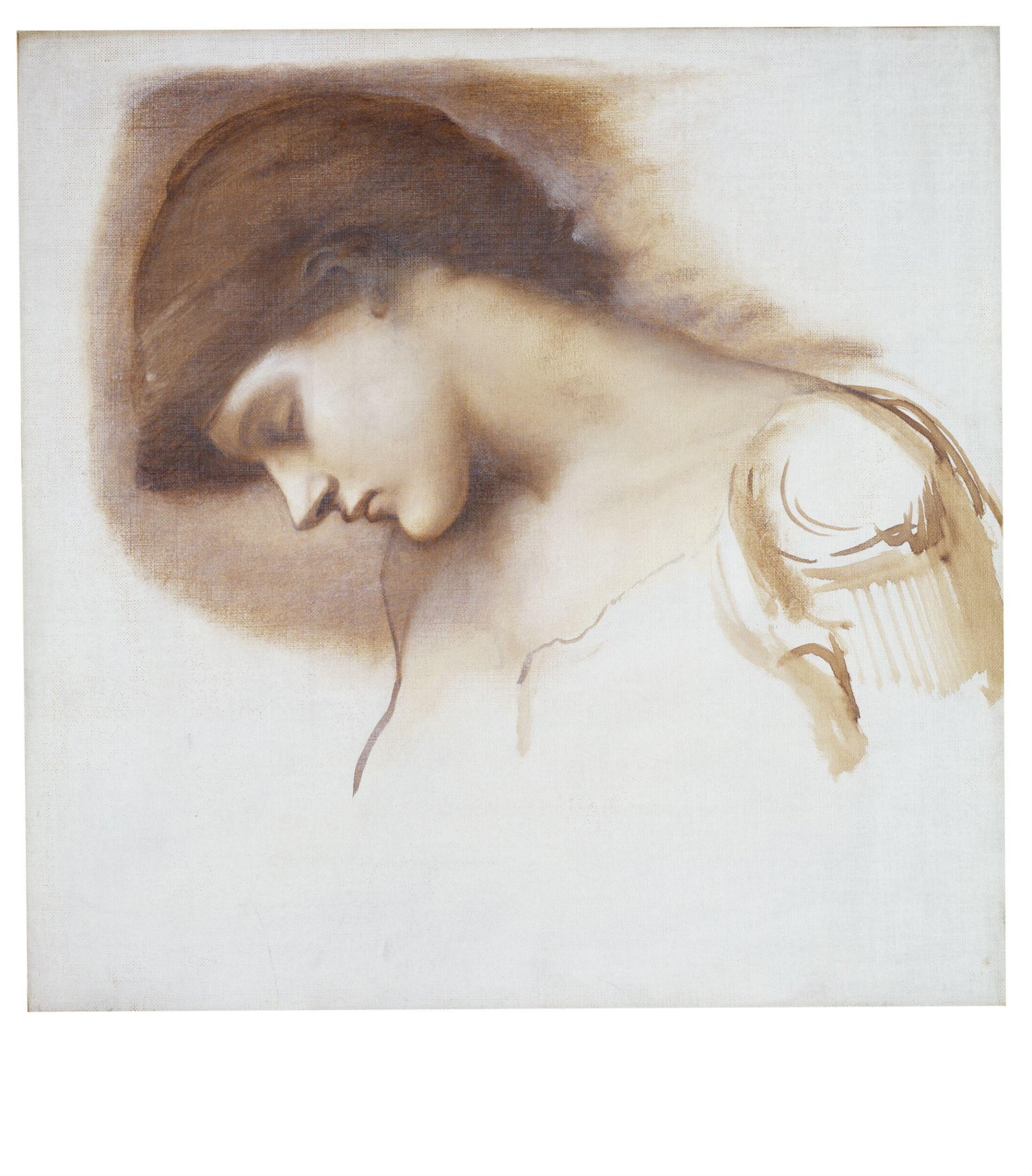 Head of Sleeping Attendant from <i>Briar Rose</i>, Edward Coley Burne-Jones, 1881-1886