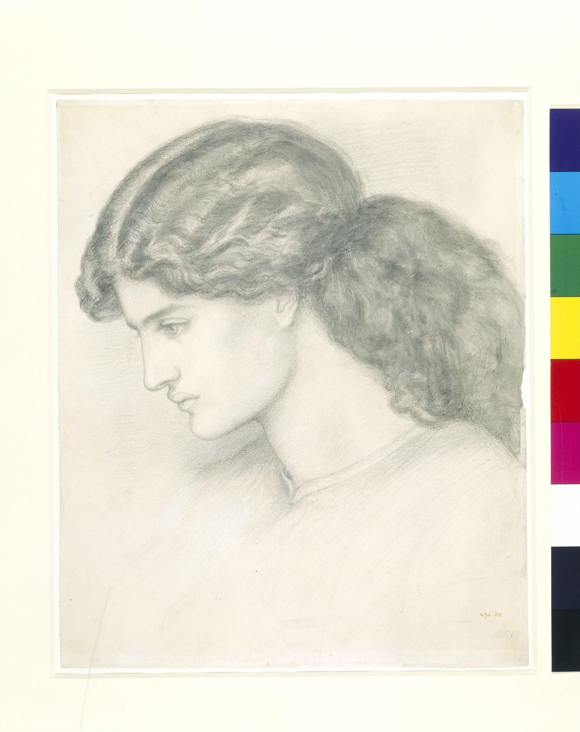 Profile of a lady (Jane Morris), Dante Gabriel Rossetti, 1861