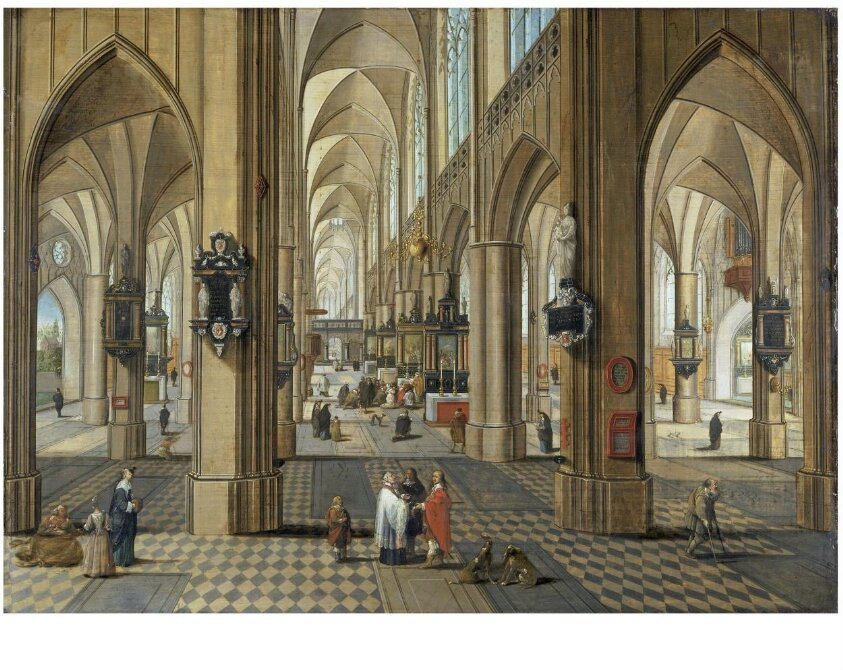 Interior of Antwerp Cathedral (ca. 1640) by Jacob Neefs
