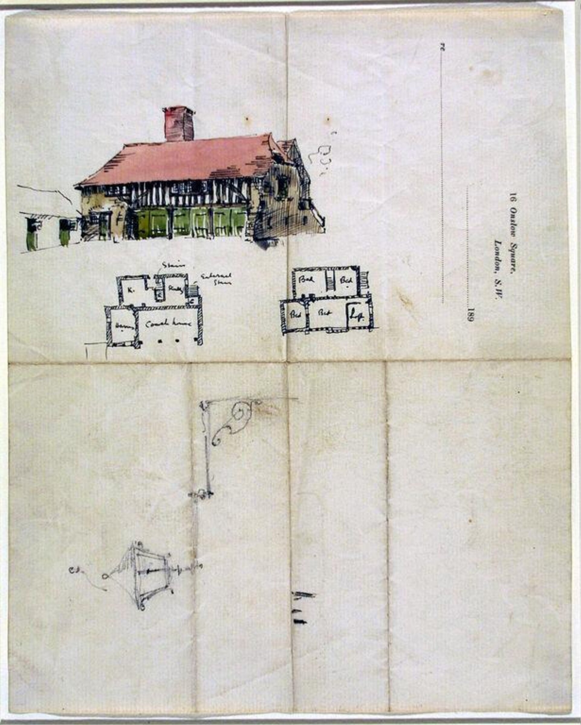 Design for a coach house, Edwin Landseer Sir Lutyens, 1891-1892