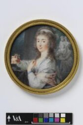 An Unknown woman holding a miniature thumbnail 2