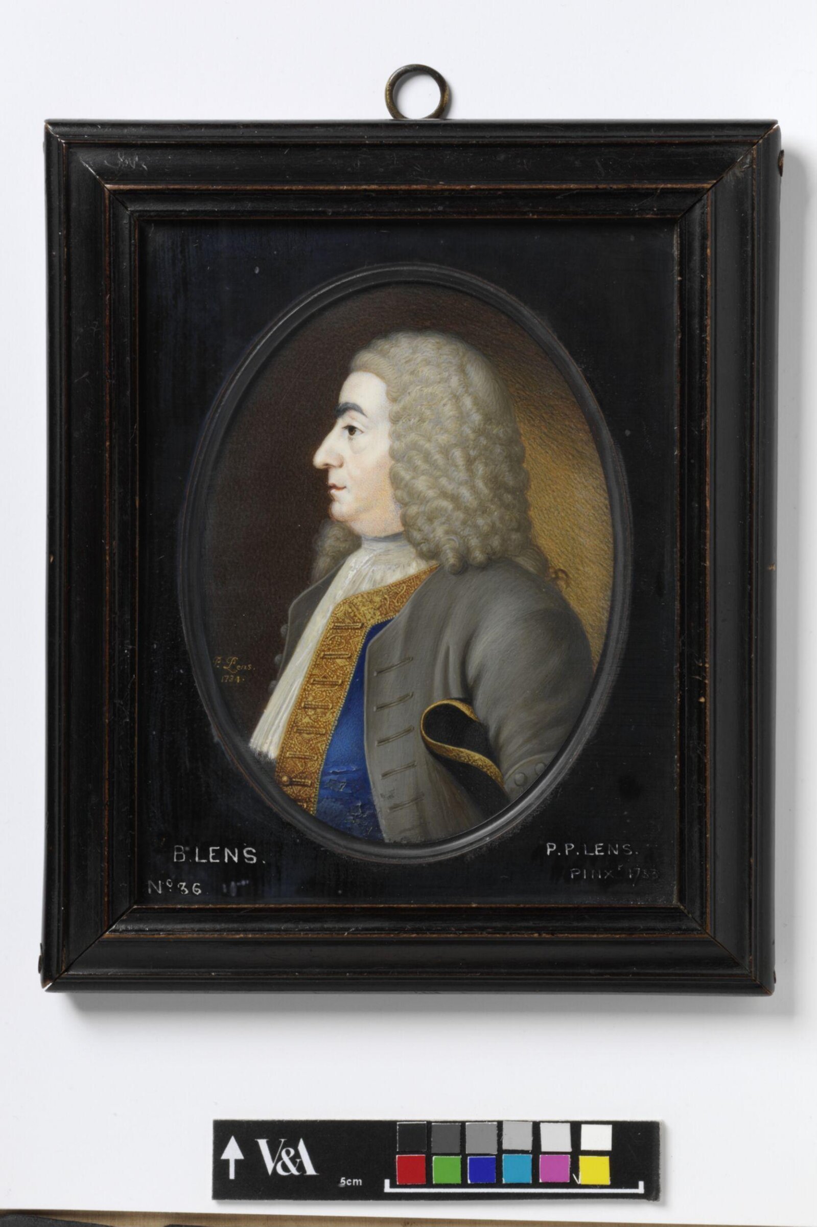 Portrait of Bernard Lens, father of the artist, Peter Paul Lens, 1734