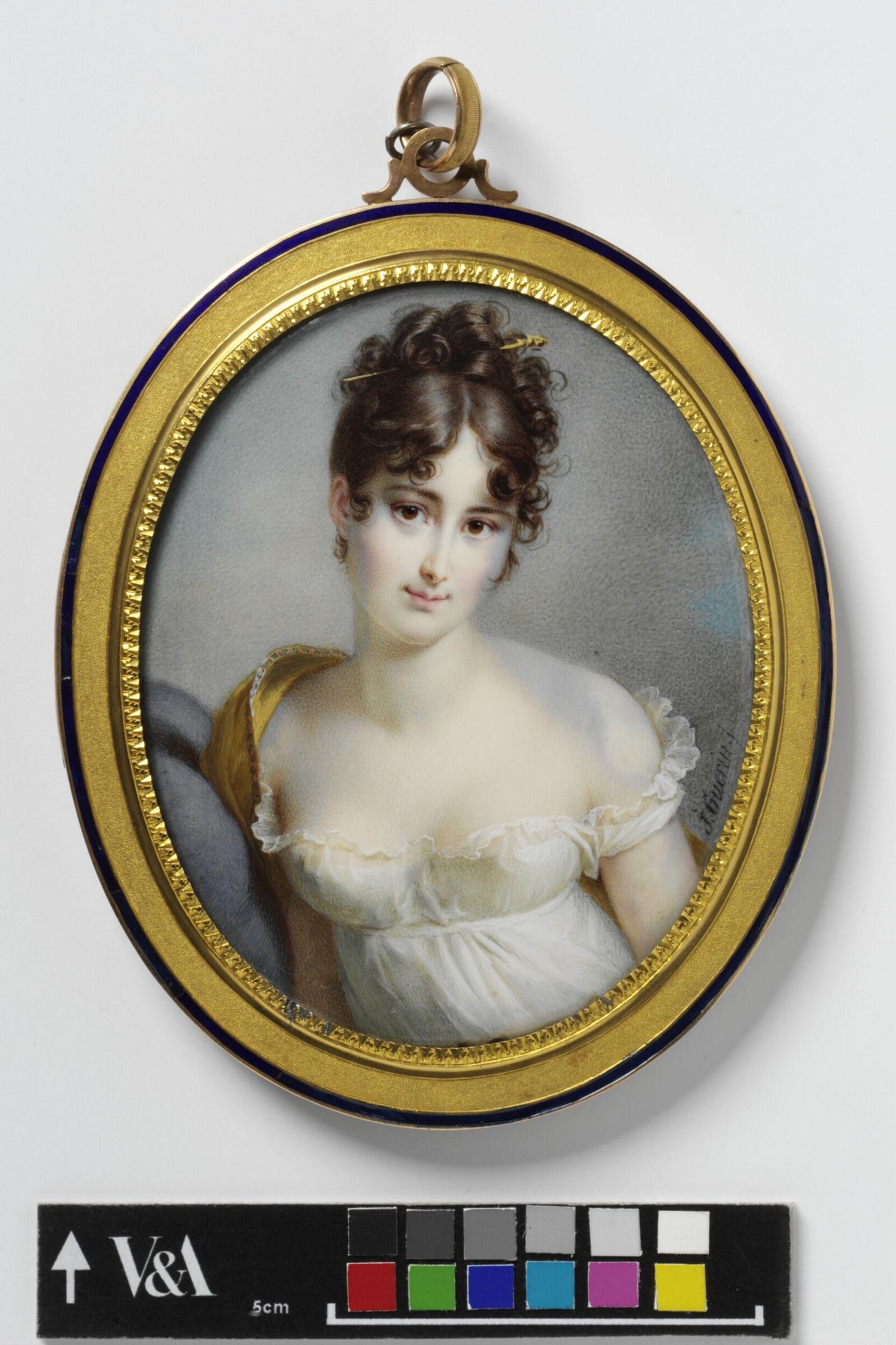 Portrait Miniature of Madame Recamier (1777-1849), after Gerard, Jean Urbain Guerin, ca. 1800-1836