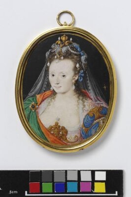 Portrait Miniature of An Unknown Woman in Masque Costume