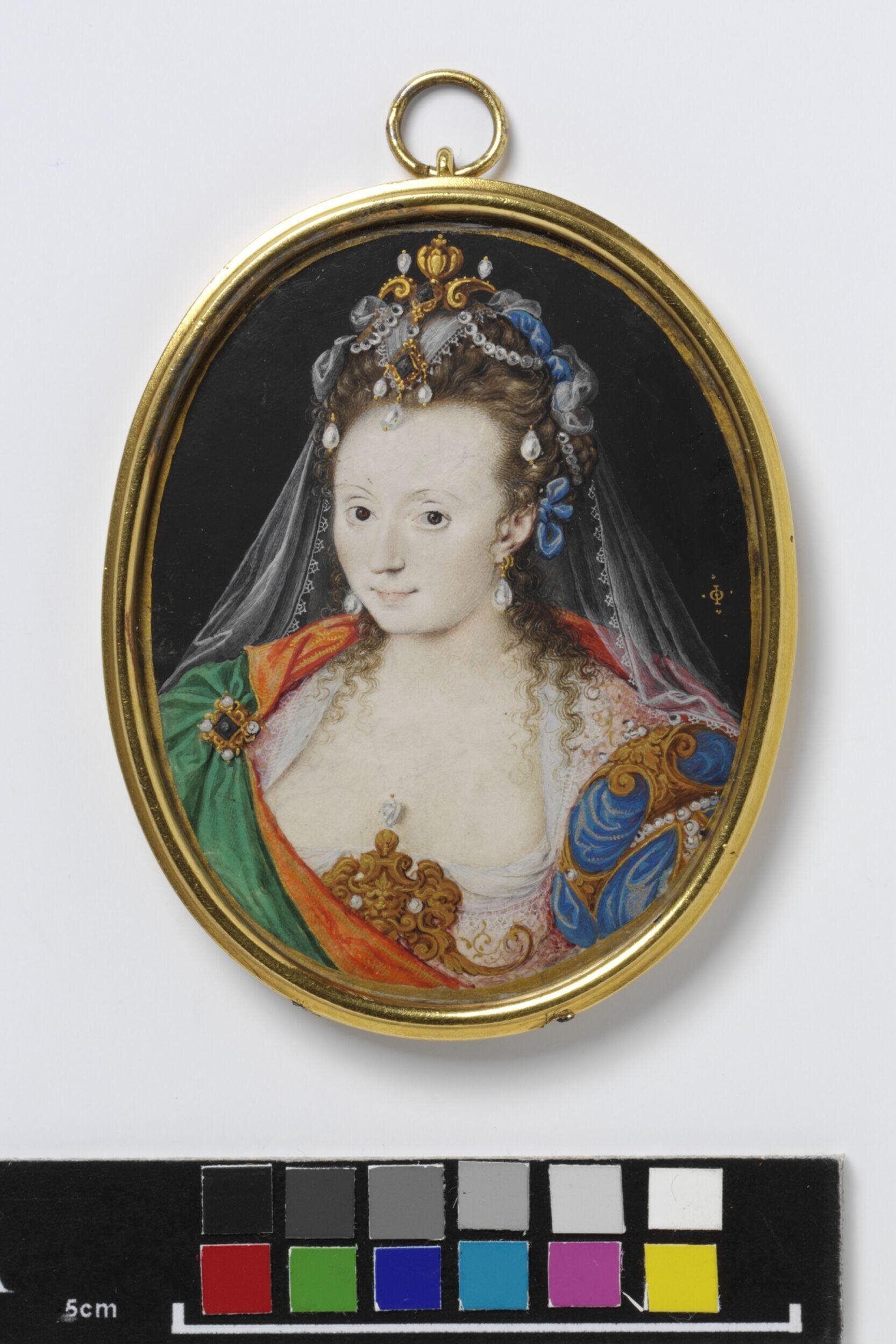 Portrait Miniature of An Unknown Woman in Masque Costume