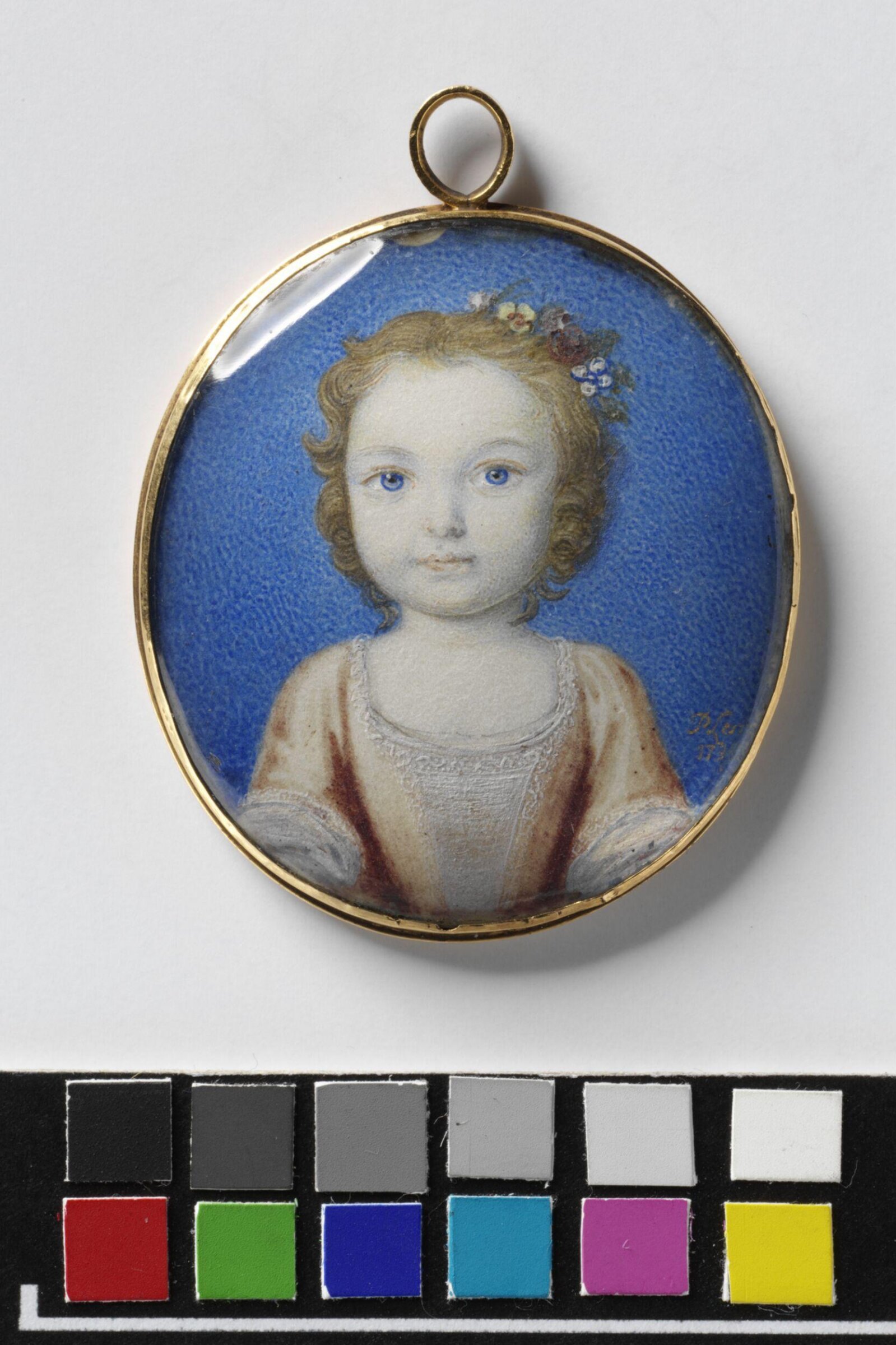 Portrait of an unknown girl, aged about 4, Peter Paul Lens, 1735