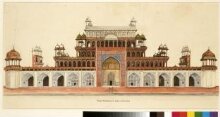 Fifteen drawings of Mughal architecture and ornamental detail on Mughal monuments at Agra. thumbnail 1