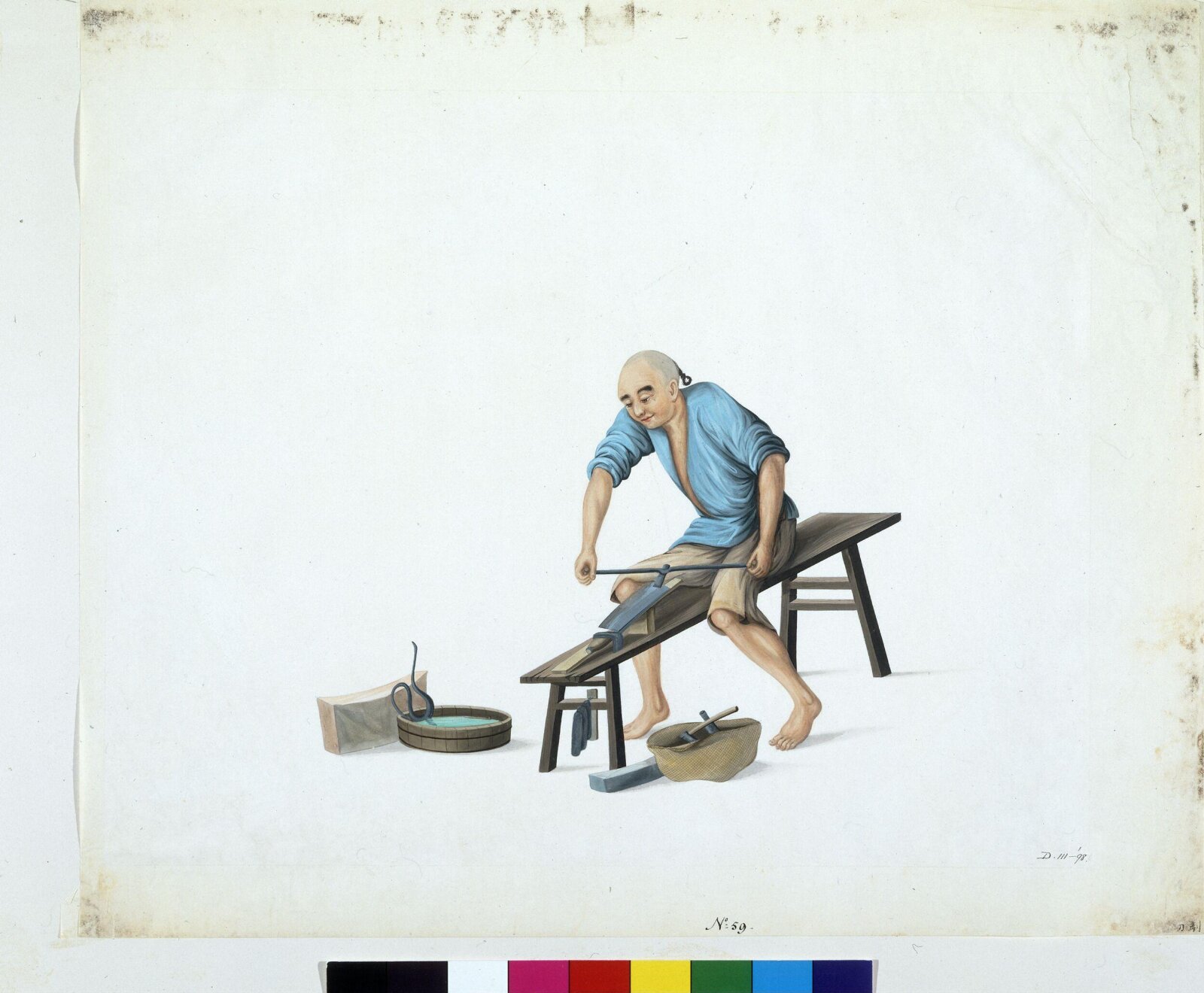 A Knife Sharpener, Puqua, ca. 1790