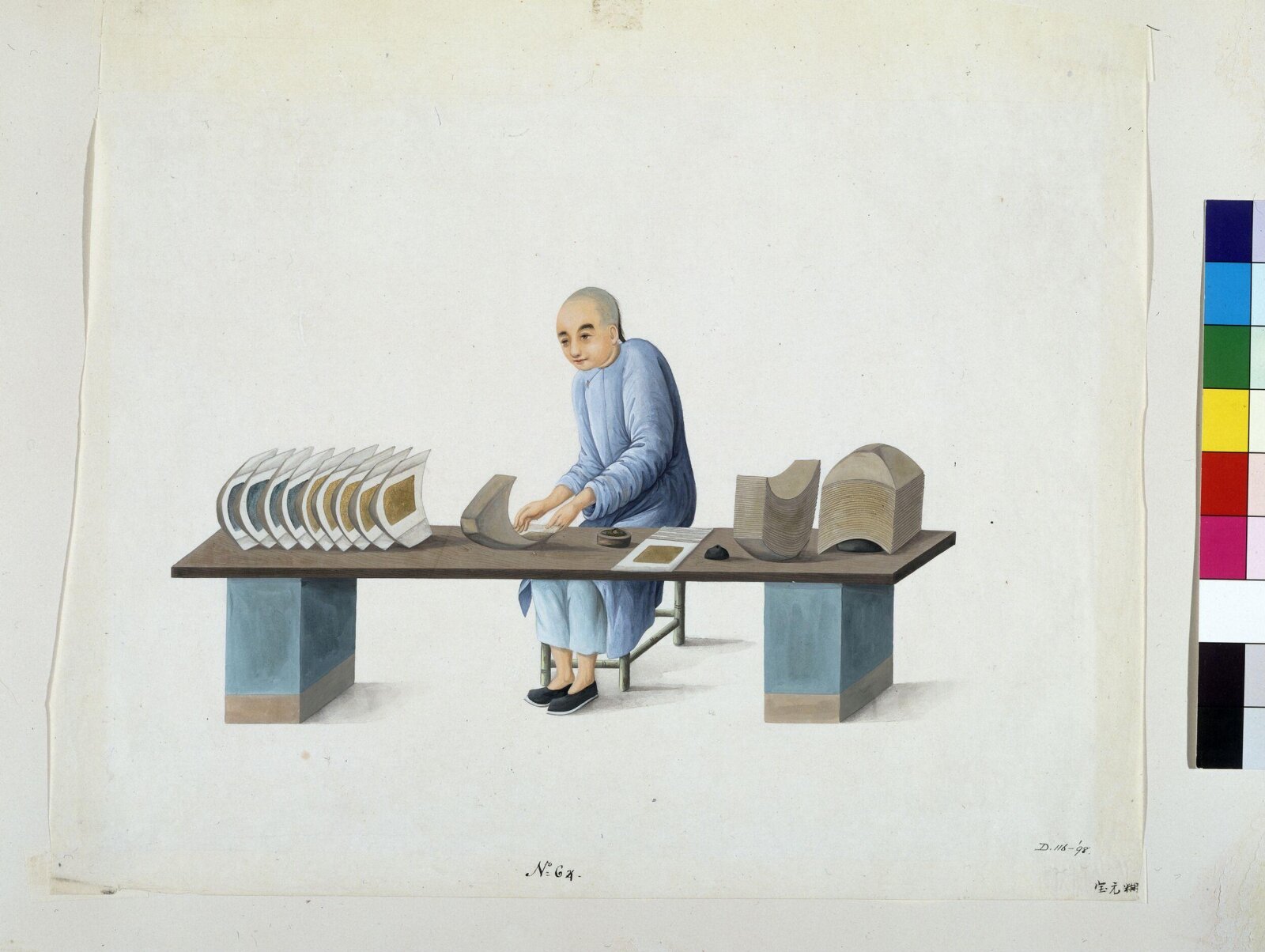 Man Making Paper Ingots, Puqua, ca. 1790